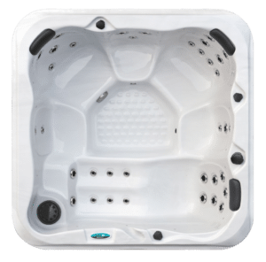 Vue de dessus du spa Floria Lekovic, gamme Alpina, spa familial avec jets hydromassants ergonomiques