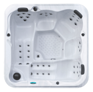 Spa Ornella de la gamme Alpina Lekovic Industries, spa blanc avec jets hydromassants et assises ergonomiques