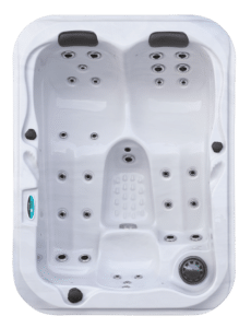 Vue de dessus du spa Costa Lekovic, gamme Alpina, spa 3 places avec jets hydromassants ergonomiques