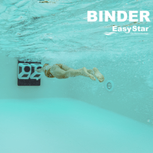 Nageur sous l'eau utilisant le système de nage à contre-courant Binder EasyStar.